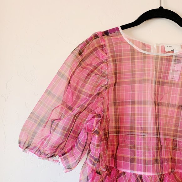 NWT aritizia plaid babydoll blouse, small - Picture 6 of 11